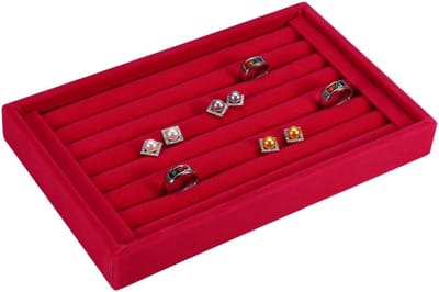 Sieradenopslagdoos voor Ringen en Oorbellen, 7 Slots, Geschikt voor 50-70 Ringen, Perfect voor Organisatie en Presentatie