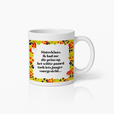 Grappige Sinterklaas Mok 330ml – Humoristische Nederlandse Quote Koffiebeker – Leuk Cadeau voor Sinterklaasfans en Feestelijke Lachen