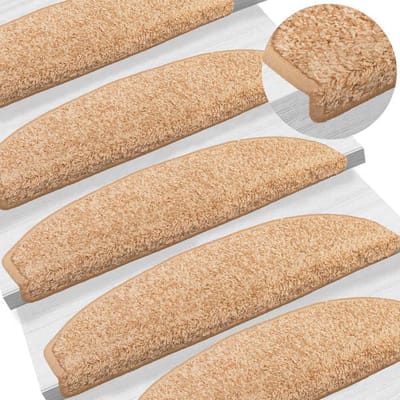 vidaXL - Zelfklevende - trapmatten - Halfrond - 15 - pcs - Goud - 80 - x - 24,5 - x - 3,5 - cm