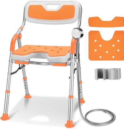 CLVP® Douchekruk Inklapbaar - Douchestoel -Oranje