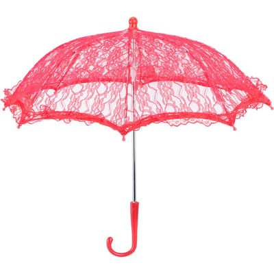 Parapluie de mariage en dentelle, parapluie brodé, décoration de fête nuptiale, accessoires photo, rouge