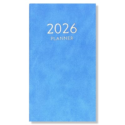 2026 Pocket Agenda - Dagagenda 1D/1P - Softcover Blauw - 9,5x17,3cm