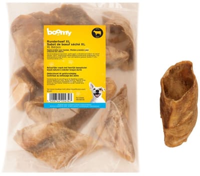 Boomy - Runderhoef XL - Harde natuurlijke hondensnacks - 100% rund - Langdurige kauwsnack voor grote hondenrassen - 8st