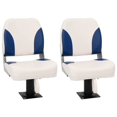vidaXL - Bootstoel - 2 - set - inklapbaar - 41x36x48 - cm - blauw - en - wit