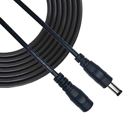 DC-verlengkabel 10m 5,5mm x 2,5mm met mannelijk naar vrouwelijk connector voor voedingsadapter en CCTV-camera - Zwart