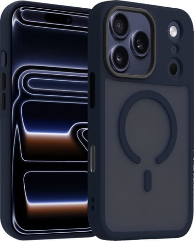 Hoesje - Geschikt voor iPhone 17 Pro / 18 Pro - Magsafe Compatible - Sterk & Shockproof - Back Cover - Telefoon Hoes Shockproof - Shock Proof Case - Telefoonhoes - Donkerblauw