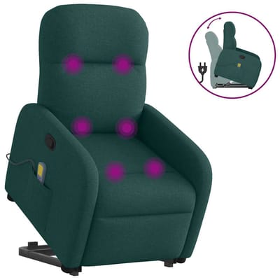 vidaXL - Sta-op-massagestoel - verstelbaar - stof - donkergroen