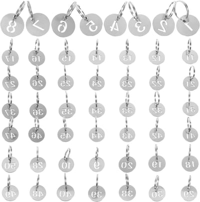 Stalen Sleutel Labels - Nummerplaatjes Ringen - Sleutel Beheer - Roestvrij Staal - 50 Stuks - Zilver