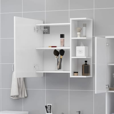 vidaXL - Badkamerspiegelkast - 62,5x20,5x64 - cm - bewerkt - hout - wit