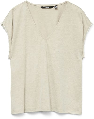 Vero Moda T-shirt Vmvips Ss Ava V-neck Top Jrs Ga 10327099 Black/solid Dames Maat - XS