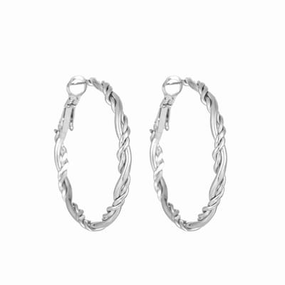 WeLoveSilver - oorringen - chirurgisch staal - gedraaid ontwerp - zilver