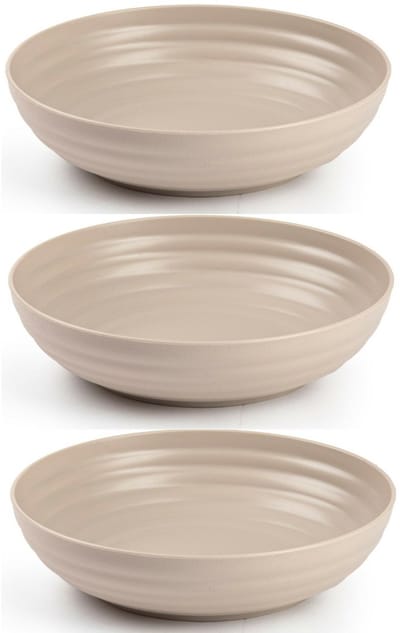 Plasticforte Kommetjes/schaaltjes - 6x - dessert/ontbijt - kunststof - D22 x 5.5 cm - taupe
