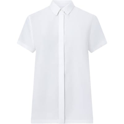 French Connection Pleat Back Button Thru Winter White Size: 8 | Blouses Outlet | Dames | Wit