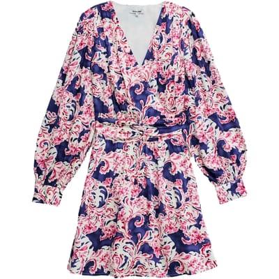 Bloemmotief lange mouwen jurk vrouw Salsa Jeans