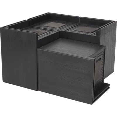 4PCS Rehausseurs de Canapé Carrés 4in Rehausseurs de Lit Poreux Rehausseurs de Meubles pour Fixer Petits Pieds Pointus Noir