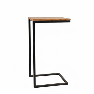 Bijzettafel industrieel Jerry 70cm bruin duurzaam mangohout laptoptafel mango side table