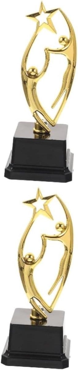 Trofee Speelgoed - Prijs Bekers - Kinder Wedstrijden - Duurzaam ABS Materiaal - 17 x 6 x 6 cm - Goudkleurig