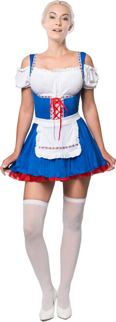 Partychimp Sexy Oktoberfest Dirndl Dames Oktoberfest Babe Oktoberfest Dames Carnavalskleding Dames Carnaval Kostuum Dames - Polyester - Maat M - Valt kort- Excl kousen