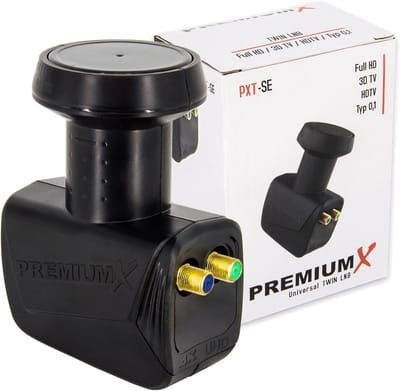 Twin LNB - Satelliet Signaalconverter - TV Signaal Ontvangen - Weerbestendig Ontwerp - 01 dB Ruis - Zwart