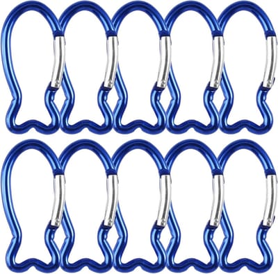 Robuuste Aluminium Carabiner Clips voor Vissen en Klimmen, 6 Meter Sleutelhanger, Zwart, Lichtgewicht en Duurzaam