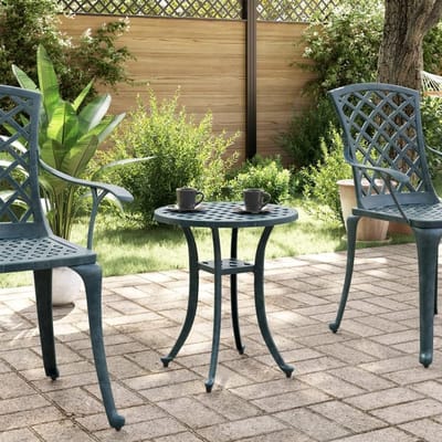Tuin bijzettafel - Balkon tafel - Buiten meubels - Gegoten aluminium - 48 x 53 cm - Groen