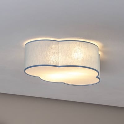 TK Lighting Plafondlamp Cloud, blauw, 43 cm lang, textiel, wolk, E27