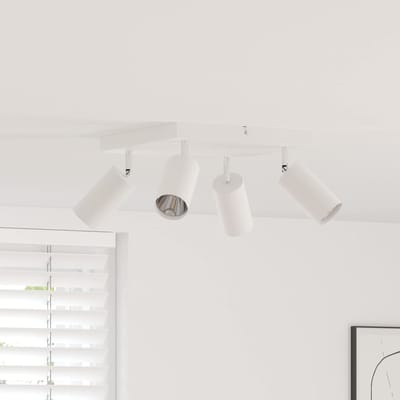 vidaXL Plafondspot met schijnwerpers Wit 26 x 26 x 16 cm Metaal