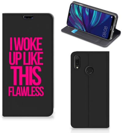 Huawei Y7 hoesje Y7 Pro (2019) Hoesje met tekst Woke Up - Origineel Cadeau Zelf Maken