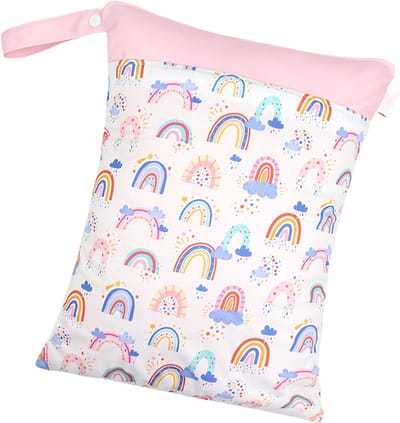 KZQ Waterdichte PUL Tas 30x40cm Lichtgewicht Duurzaam Zwemtas Organizer 2 Ritsvakken Voor Nat Zwemkleding Luier Fitness Yoga Strand Kamperen