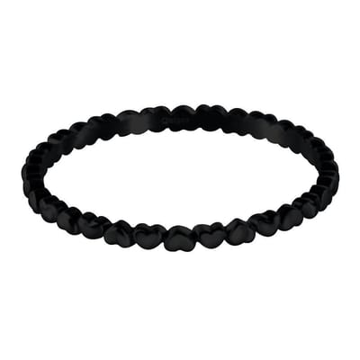 Quiges Stapelring Dames - Vulring Harten - RVS Zwart - Maat 22 - Hoogte 2mm