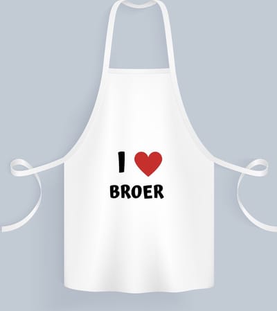 Akyol - i love broer Keukenschort - Broer - de liefste broer - verjaardag - cadeautje voor broer - broer artikelen - kado - geschenk - 82 bij 71 cm