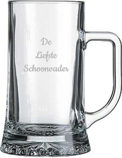Gegraveerde bierpul 50cl De Liefste Schoonvader