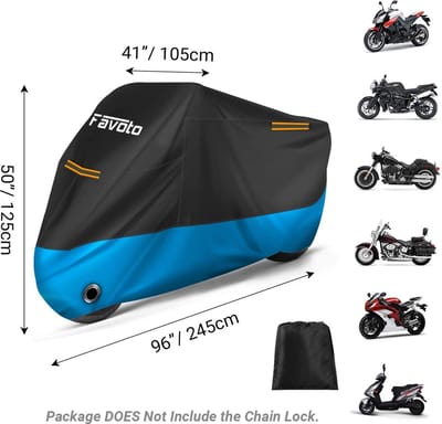 Motorhoes | Premium kwaliteit, XXL (245 cm x 105 cm x 125 cm) Geschikt voor Binnen en Buiten – Scooterhoes Waterdicht – Windscherm - Scooter.