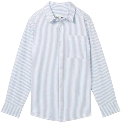 Tom Tailor 1039044 Striped Overhemd Met Lange Mouwen Wit 140 cm Jongens