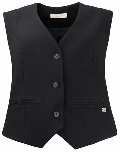TQ Amsterdam Gilet Kikia Textured Travel 00tq064bl Black Dames Maat - XL