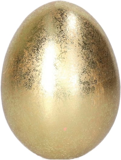 Wurm Decoratie Ei - Goud kleurig - 1x - keramiek - 6 x 8 cm - Paasdecoratie - paaseieren - beeld - Gouden eieren