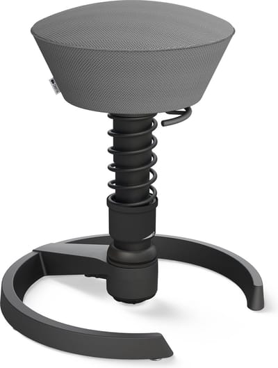 Aeris Swopper - ergonomische bureaukruk - zwart onderstel - grijze zitting - gliders - mesh - hoog