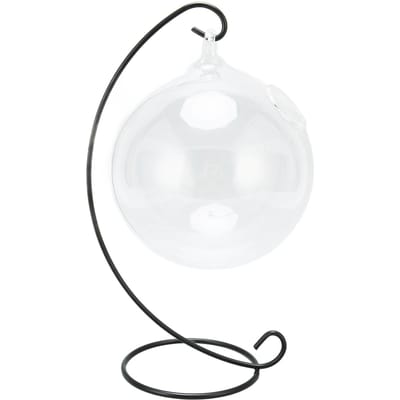 Hangende Glazen Viskom Transparante Desktop Hangende Glazen Viskom met Standaard voor Kantoor Huis Decoratie white