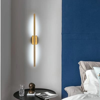 Wandlamp - 60 cm - 6W - LED - gouden - eenvoudige - lange strip - 6000K - wit licht