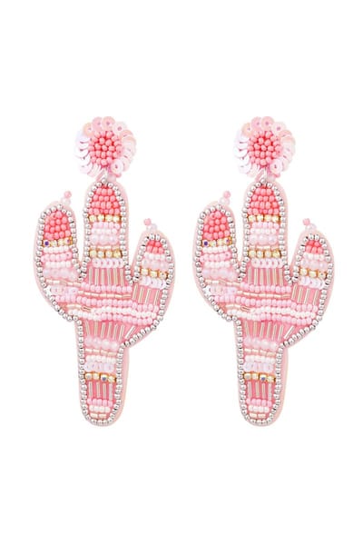 Bijoutheek Oorknoppen Cactus Roze