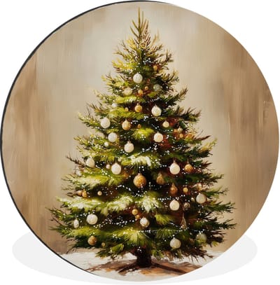 WallCircle - Wandcirkel - Muurcirkel - Kerst - Sfeer - Groen - Aluminium - Dibond - 30x30 cm - Binnen en Buiten