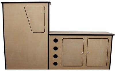 Camper keuken kast mdf - naturel/zwart - 83,5x42,5x124 cm - linkerkant