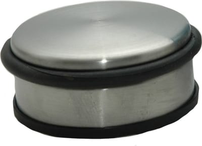 Deurstopper - RVS - rond - 11,5 x 6 cm - deurstop - 1,1 kg - zilverkleurig