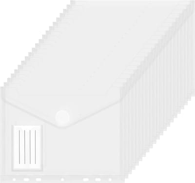 Set van 20 A5 documenttassen, 23 x 18 cm, opbergfolders voor documenten, waterdichte verzamelmappen, met sluiting en label voor optimale organisatie