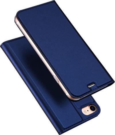 DUX DUCIS Slimline Wallet kunstleer hoesje voor iPhone 7, iPhone 8 en iPhone SE 2020 SE 2022 - blauw