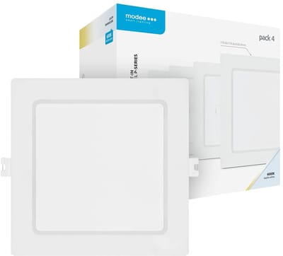 Modee LED Paneel Vierkant Inbouw - 12W - 1320lm - 17x2.8cm - 6000K - Koel Wit - 4 stuks