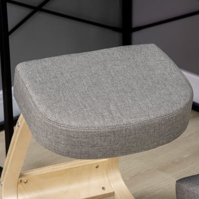 MODENUIT Kniestoel 51 x 69 x 58 cm - Ergonomische Zithouding Met Verstelbare Zithoogte - Voor Kantoor - Hout Grijs