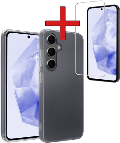 Hoesje - Met Screenprotector - Geschikt voor Samsung Galaxy A36 - Sterk & Shockproof - Telefoon Hoes - Back Cover - Siliconen Case - Telefoonhoes - Transparant