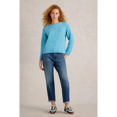 White Stuff Fluffy Boxy Jumper Bright Blue Maat: 14 | Sweaters Outlet | Dames | Blauw