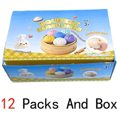 6 Styles Boulette Géante Réaliste Jouet à Presser Avec Panier Vapeur en Bambou Boule de Pâte Souple Jouet Anti-Stress Fidget Cadeau Créatif Amusant